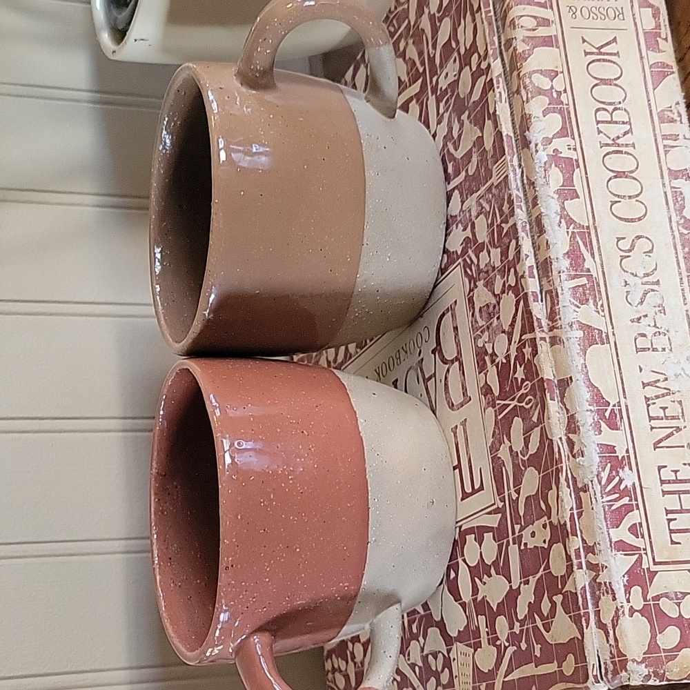 Set of 2 Speckled Stoneware Glazed Coffee Mugs 3" - Picture 2 of 8